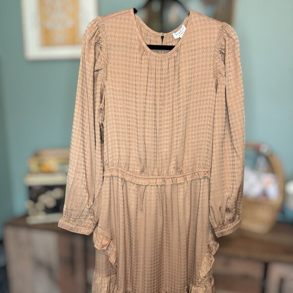 NWT Current Air Los Angeles Long Sleeve Jacquard Midi Dress Size Large - Picture 6 of 9